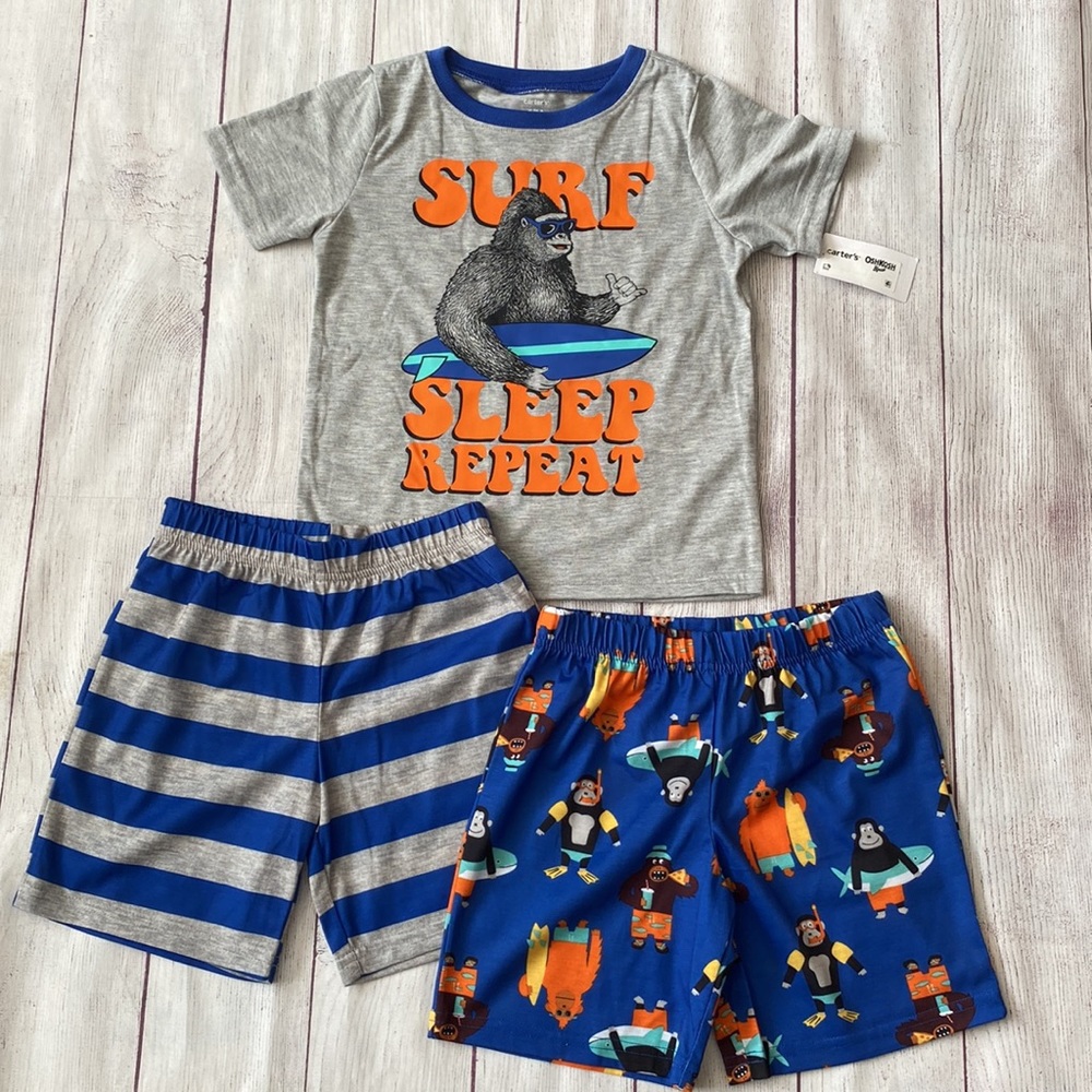 🦍 NWT Carter’s Boys Pajama Set Size 6 - Surfing Gorilla 🦍